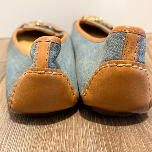 Michael Kors Fulton Denim Blue and Tan Women's Flats 9.5 - Picture 8 of 8